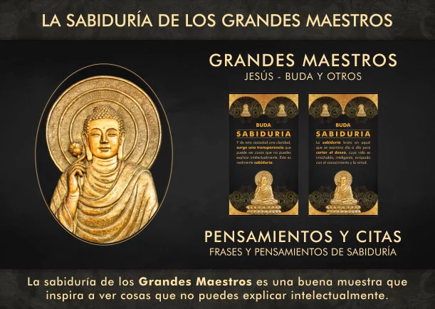 Imagen del escrito; La sabiduría de los grandes Maestros, de Buda