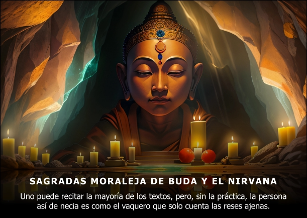 Imagen del escrito; Sagradas moraleja de Buda, de Buda