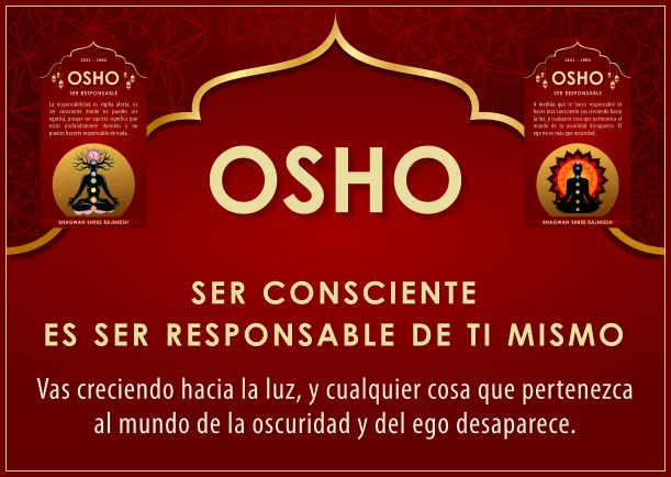 Imagen del escrito; Ser consciente es ser responsable de ti mismo, de Osho