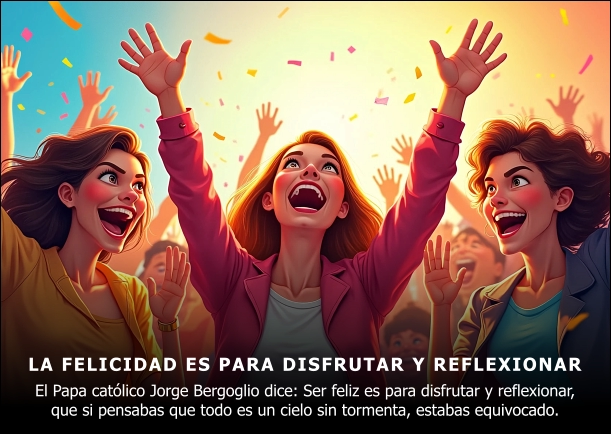 Imagen del escrito; Ser feliz es para disfrutar y reflexionar, de Jorge Bergoglio