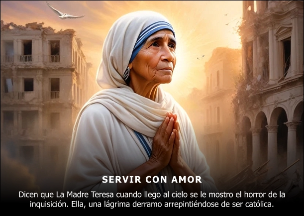 Imagen del escrito; Servir con amor, de Teresa De Calcuta