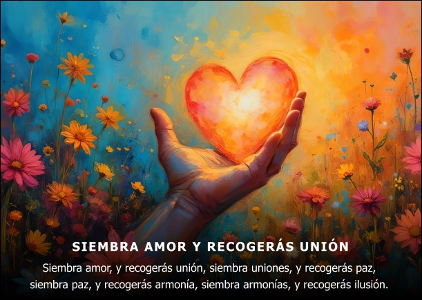 Imagen del escrito; Siembra amor y recogerás unión, de Omraam Mikhael