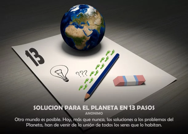 Imagen del escrito; Solución para el planeta en 13 pasos, de Sobre El Planeta