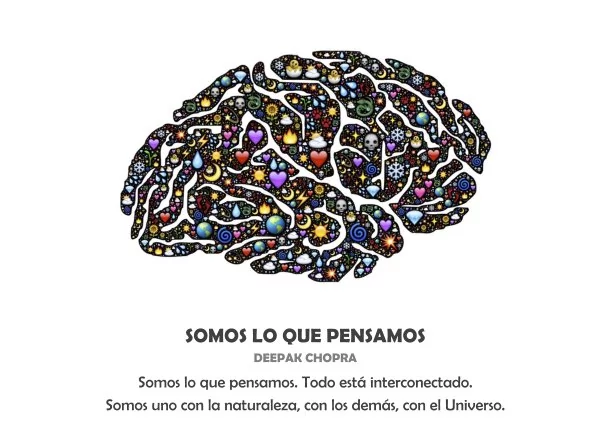 Imagen del escrito; Somos lo que pensamos, de Deepak Chopra