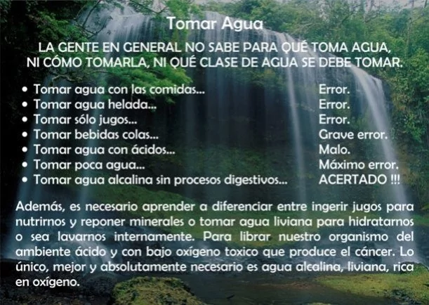 Imagen del escrito; Tomar agua, de Osho