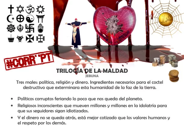 Imagen del escrito; Trilogía de la maldad, de Jebuna