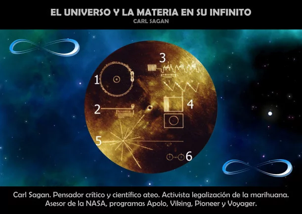 Imagen del escrito; El universo y la materia en su infinito, de Carl Sagan