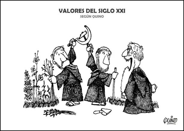 Imagen del escrito; Valores siglo XXI, de Quino