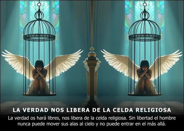 Imagen del escrito; La verdad nos libera de la celda religiosa, de Buda