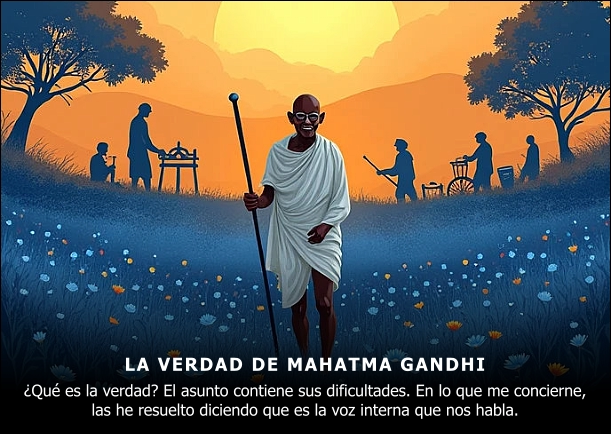 Imagen del escrito de Mahatma Gandhi