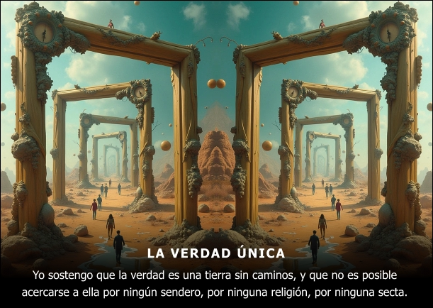 Imagen del escrito; Verdad única, de Jiddu Krishnamurti