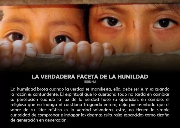 Imagen del escrito; La verdadera faceta de la humildad, de Jebuna