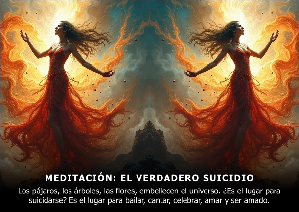 Imagen del escrito; El verdadero suicidio, de Osho