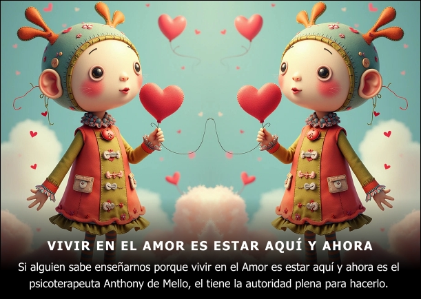 Imagen; Vivir en el Amor es estar aquí y ahora; Anthony De Mello