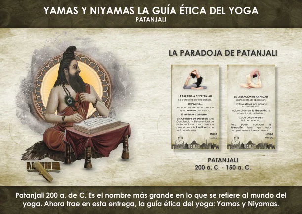 Imagen del escrito; Yamas y Niyamas la guia ética del yoga, de Patanjali