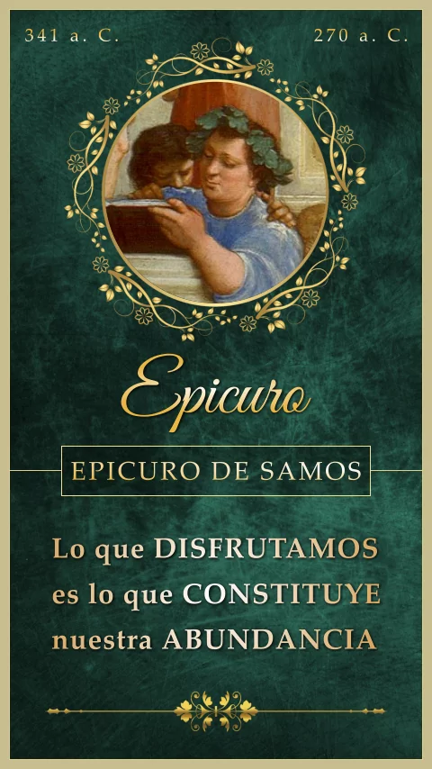 Imagen de la frase de epicuro