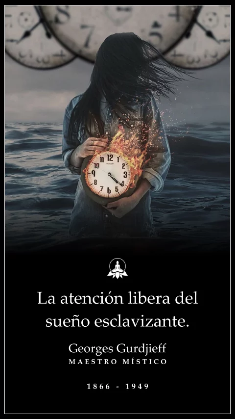 Imagen de la frase: La atención libera del sueño esclavizante.