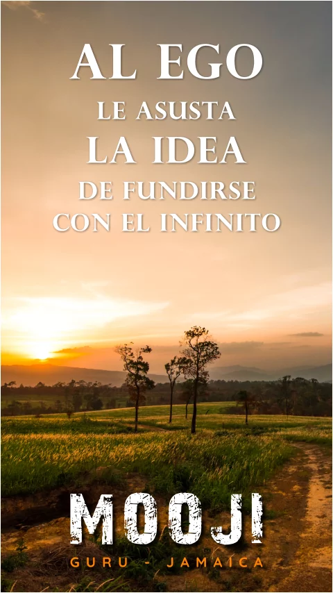 Imagen de la frase: Al ego de la mente le asusta la idea de fundirse con el Infinito.