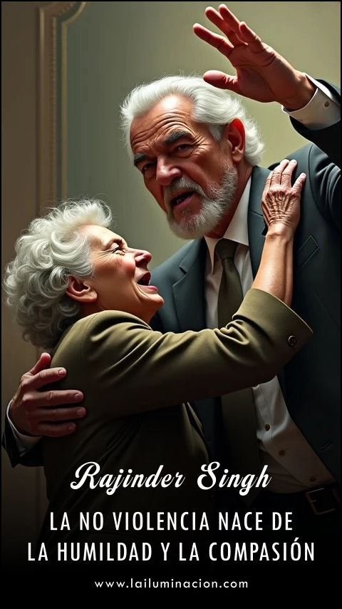 Imagen de la frase: La no violencia nace de la humildad y la compasión.