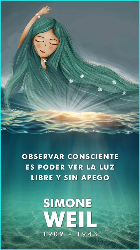 Imagen de la frase: Observar consciente es poder ver la luz libre y sin apego.