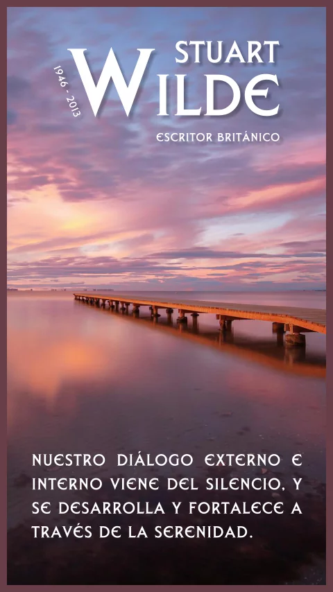 Imagen de la frase: Nuestro diálogo externo e interno viene del silencio, y se desarrolla y fortalece a través de la serenidad.