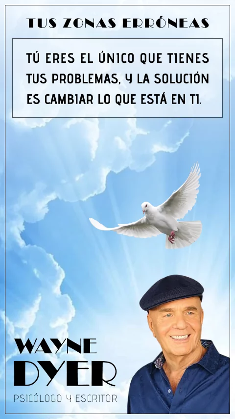 Imagen de la frase: Tú eres el único que tienes tus problemas, y la solución es cambiar lo que está en ti.