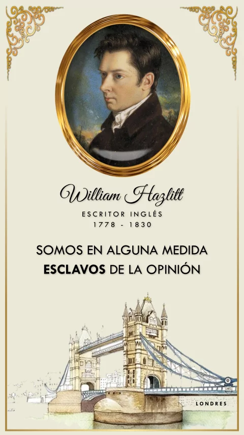Imagen de la frase: Somos, en alguna medida, esclavos de la opinión.