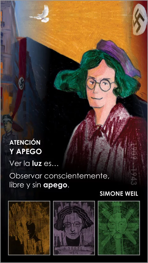 Imagen de la frase: Ver la luz es observar conscientemente, libre y sin apego.