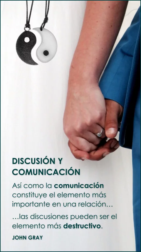 Imagen de la frase: Así como la comunicación constituye el elemento más importante en una relación, las discusiones pueden ser el elemento más destructivo.