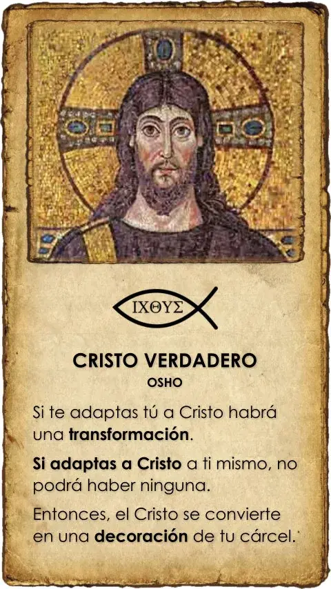 Imagen de la frase: Si te adaptas tú a Cristo habrá una transformación; si adaptas a Cristo a ti mismo, no podrá haber ninguna. Entonces, el Cristo se convierte en una decoración de tu cárcel.
