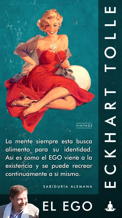 Imagen de la frase: La mente siempre esta busca alimento para su identidad. Así es como el EGO viene a la existencia y se puede recrear continuamente a sí mismo.