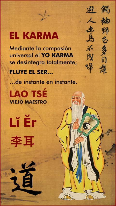 Imagen de la frase: Mediante la compasión universal el -yo karma- se desintegra; fluye el SER, de instante en instante. Imagen de la frase: Mediante la compasión universal el -yo karma- se desintegra; fluye el SER, de instante en instante.