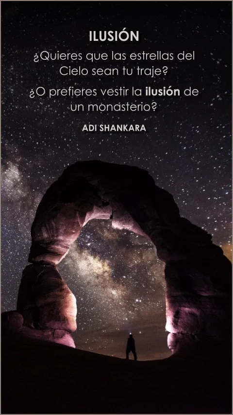Imagen de la frase: ¿Quieres que las estrellas del Cielo sean tu traje? ¿O prefieres vestir la ilusión de un monasterio?