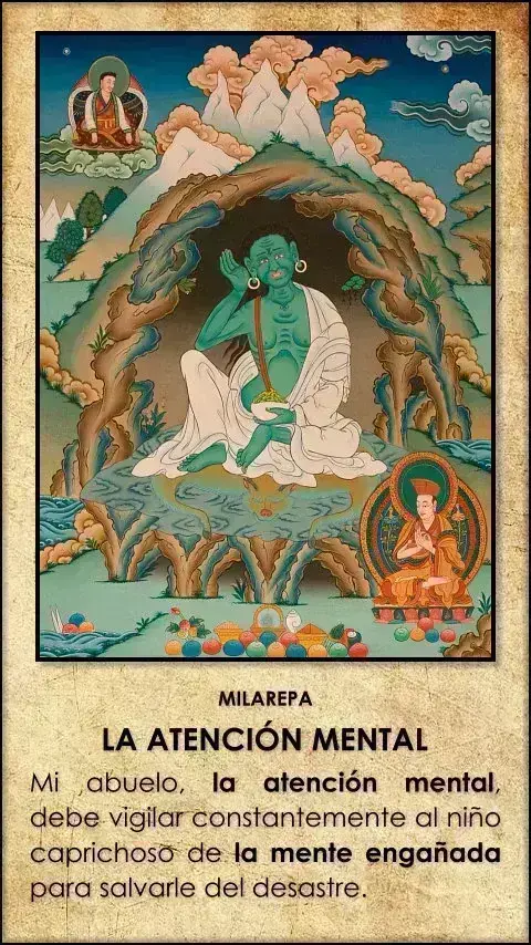 Imagen de la frase: Mi abuelo, la atención mental, debe vigilar constantemente al niño caprichoso de la mente engañada para salvarle del desastre.