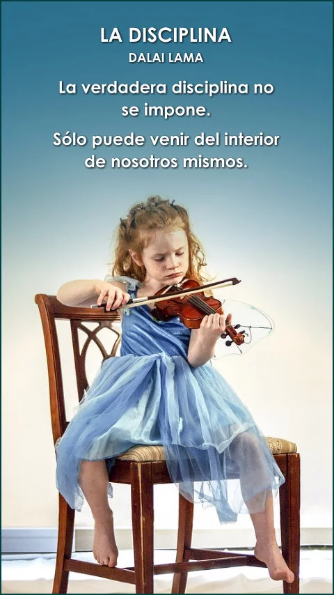 Imagen de la frase: La verdadera disciplina no se impone. Sólo puede venir del interior de nosotros mismos.