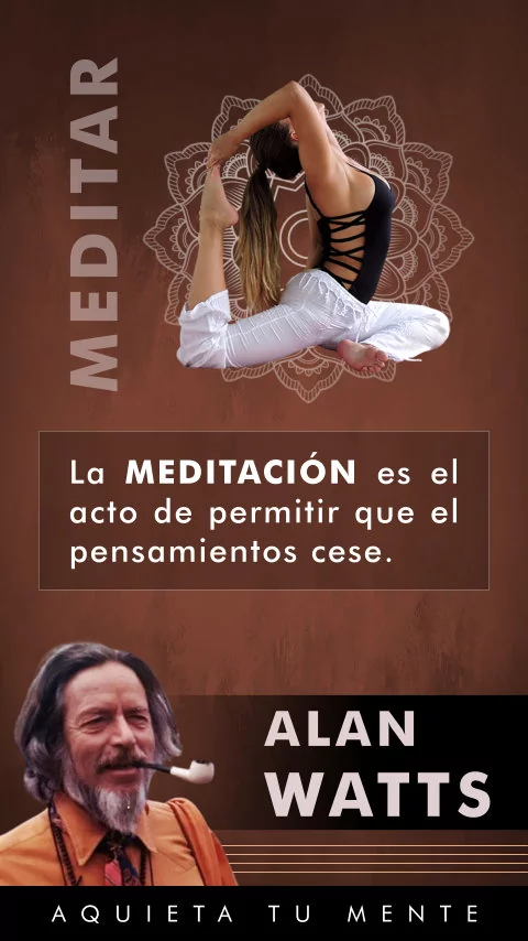 Imagen de la frase: La meditación es el acto de permitir que nuestros pensamientos cesen.