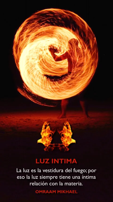 Imagen de la frase: La luz es la vestidura del fuego; por eso la luz siempre tiene una intima relación con la materia.