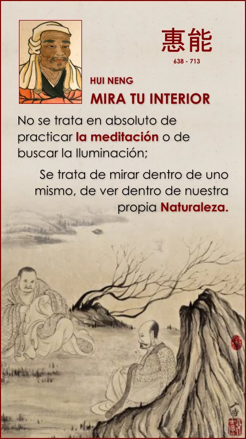 Imagen de la frase: No se trata en absoluto de practicar la meditación o de buscar la Iluminación; se trata de mirar dentro de uno mismo, de ver dentro de nuestra propia Naturaleza.