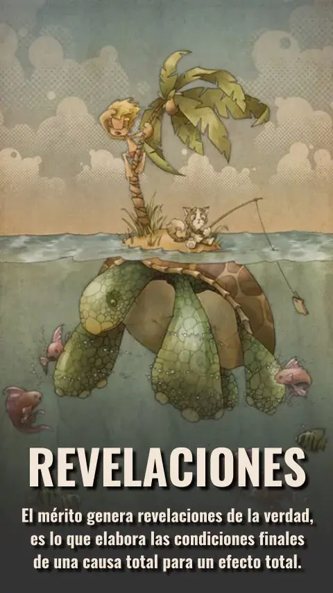 Imagen de la frase: El mérito genera revelaciones de la verdad, es lo que elabora las condiciones finales de una causa total para un efecto total. Imagen de la frase: El mérito genera revelaciones de la verdad, es lo que elabora las condiciones finales de una causa total para un efecto total.