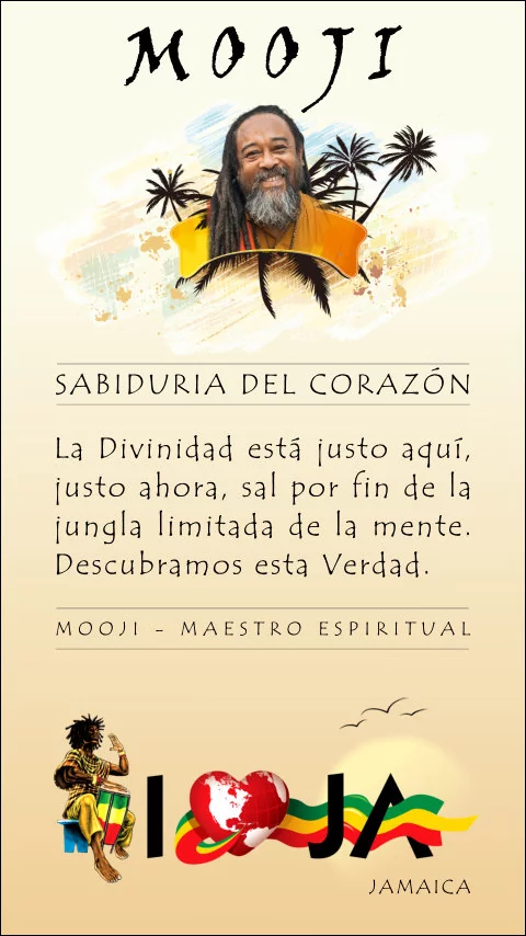 Imagen de la frase: La Divinidad está justo aquí, justo ahora, sal por fin de la jungla limitada de la mente. Descubramos esta Verdad.