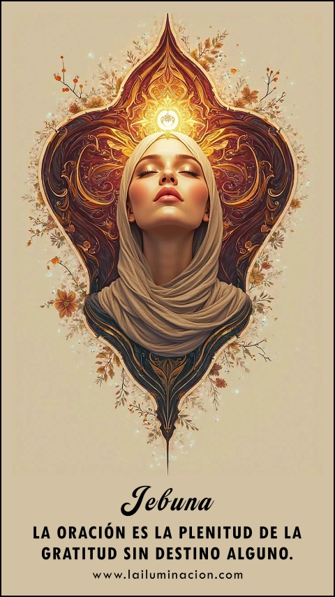 Imagen de la frase: La oración es la plenitud de la gratitud sin destino alguno. Imagen de la frase: La oración es la plenitud de la gratitud sin destino alguno.