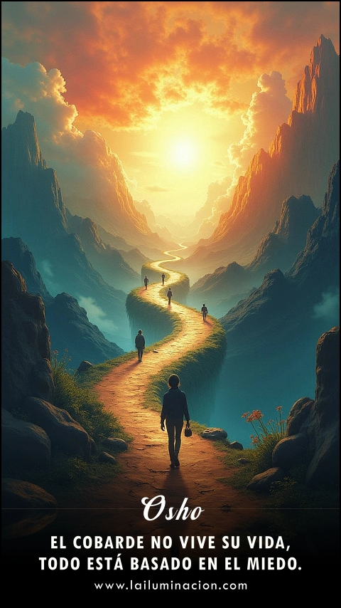 Imagen de la frase: El cobarde no vive su vida, todo está basado en el miedo.