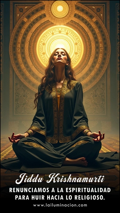 Imagen de la frase: Renunciamos a la espiritualidad para huir hacia lo religioso.