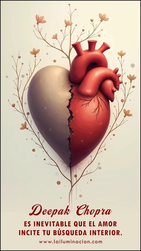 Imagen de la frase: Es inevitable que el amor incite tu búsqueda interior. Imagen de la frase: Es inevitable que el amor incite tu búsqueda interior.