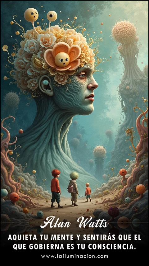 Imagen de la frase: Aquieta tu mente y sentirás que el que gobierna es tu consciencia. 