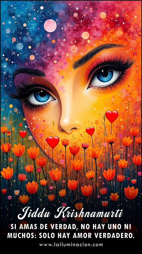 Imagen de la frase: Si amas de verdad, no hay uno ni muchos: solo hay amor verdadero.