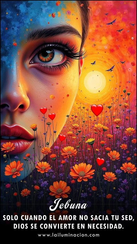 Imagen de la frase: Solo cuando el amor no sacia tu sed, Dios se convierte en necesidad. Imagen de la frase: Solo cuando el amor no sacia tu sed, Dios se convierte en necesidad.