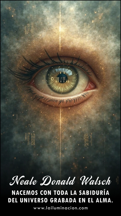 Imagen de la frase: Nacemos con toda la sabiduría del universo grabada en el alma.