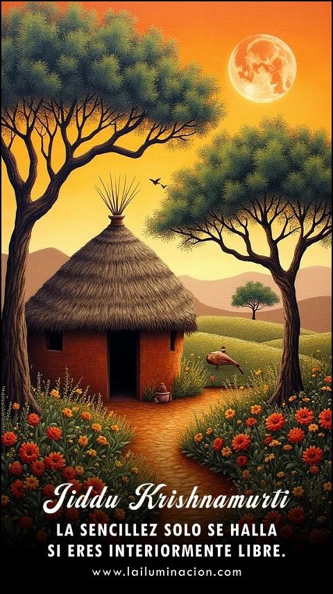 Imagen de la frase: La sencillez solo se halla si eres interiormente libre.