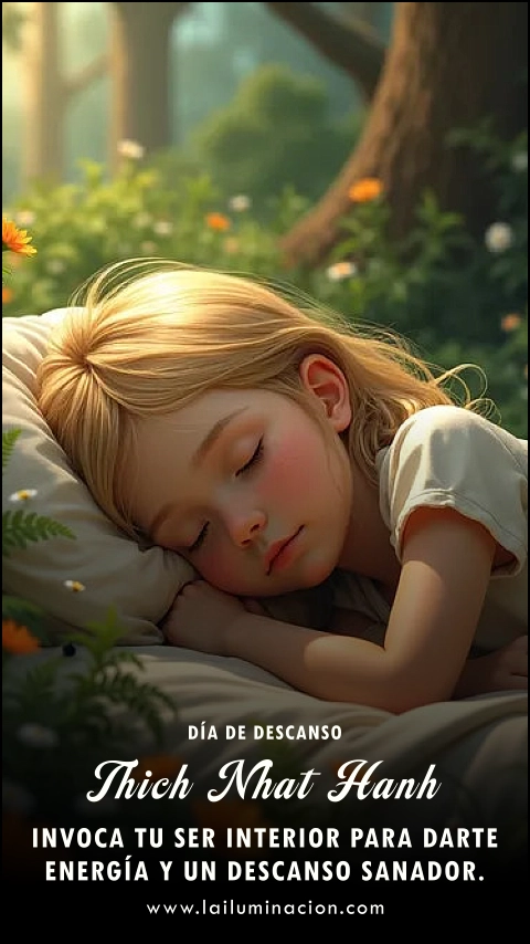 Imagen de la frase: Invoca tu ser interior para darte energía y un descanso sanador.